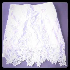White lace skirt